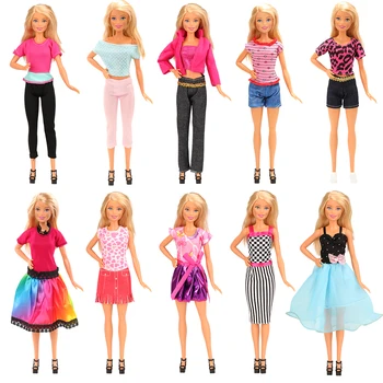 Moda Ročno 30 Postavke/set Otroci Igrače =10 x Lutka Obleko +10 Obešalniki+10 Lutke, Dodatki, Čevlji Za Barbie Igre Darilo Za Dekle
