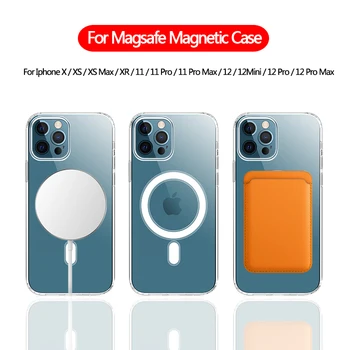 Original Jasno Primeru Telefon Za iPhone 12 Pro Max 12 Mini Primeru Pregleden Za Magsafing Nazaj Kritje Za Iphone 11 Pro Xs Max X XR