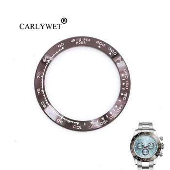 CARLYWET Debelo Visoke Kakovosti Keramičnih Rjava z Belo pisavo 38.6 mm Watch Ploščo za DAYTONA 116500 - 116520