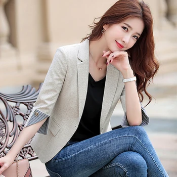 2021 Nove korejske Ženske Jopiči, Jakne Kratko Obleko Urad Dama Mozaik Plašči In Jopiči Plus Velikost 3xl Elegantno Formalnega Dela