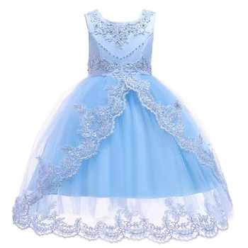 Bele Čipke Večerne Obleke za Dekleta Cvet Princesa Stranko Poroko Dekleta Obleko Žogo Obleke Rojstni dan Otroci Obleke za Dekle Oblačila