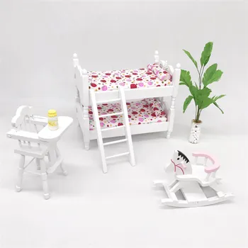 1/12 Lutke Miniaturni dodatna Oprema Mini Leseni Pograd Baby Stol Simulacije Pohištvo Model Igrače za Doll House Decoration