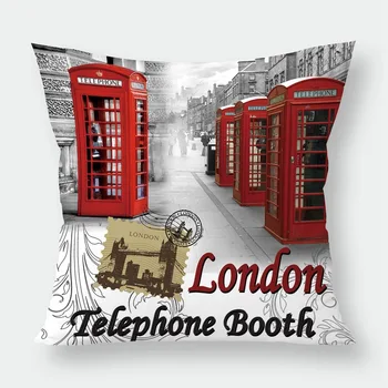 Silstar Tex Retro Nostalgično Dekoracijo Blazine Pokrov Big Ben, London Tower Bridge Kavč, Prevleke Za Prijatelje Tv Prikaži