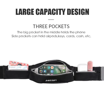 Haissky Elastičen Pas, ki Teče Phon Vrečko Primeru za iPhone SE 2020 11 Max Pro Xs Max XR 8 7 6 Tri Žep Nepremočljiva Šport Vrečko