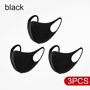 3pcs Maska Črna Usta Masko za enkratno uporabo Maske Stroj Mascarillas Obraz Ščit Masko elastično Držalo, Obrazne Maske