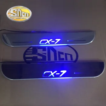 SNCN 4PCS Avto LED Vrata Polico Za Mazda CX-7 CX7 2007 - 2019 2020 Ultra-tanek Akril Dynamic LED Dobrodošli Svetlobe Izvažajo Ploščica Pedal