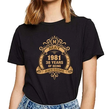 Vrhovi Majica s kratkimi rokavi Ženske lahko 1981 38 let, da so super Modni Beli Kratki Tshirt Ženske