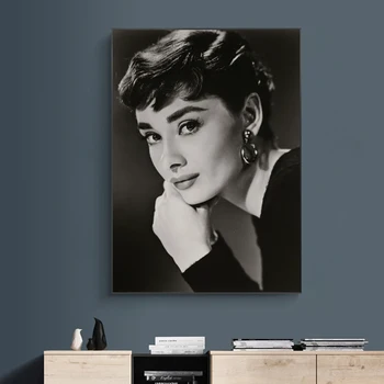 Klasične Star Plakatov in Fotografij Hepburn Slika Slikarstvo Črno Bela Ženska Slike za Dom Design brez okvirjev Soba Dekor