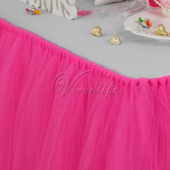 100 cm x 80 cm Hot Pink Til Tutu Tabela Krila Posode za svate Baby Tuš Rojstni dan, Božič Namizni Dekor