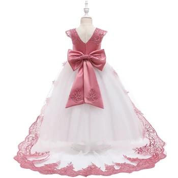 2021 Poletje Obleko Družico Otroci Obleke Za Dekleta Otrok Dolge Bele Čipke Princesa Dekleta Obleke za Stranko Poroko 10 14 Leto