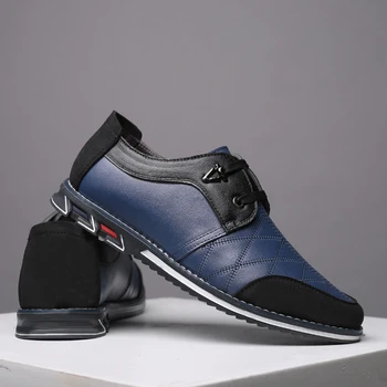 2020 Nova Moška Moda Priložnostne Čevlji Čipke-Up Moških Loafers Moccasins Dihanje Vožnjo Čevlji Moccasins Oče Poslovnih Čevlji