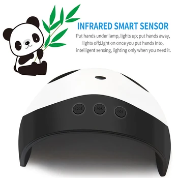 Srčkan Panda Oblikovalec UV Lučka 36W LED Lak za Lase Manikura Nitko Dvojno Svetlobo Auto Gibanja Sušilec Za Zdravljenje Gel za nohte Nail Art Orodja
