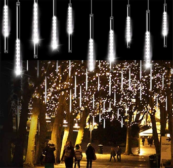 30/50 cm 8tube LED Meteor Tuš Niz Sončne Svetlobe na Prostem Nepremočljiva Pravljice Počitnice Lučka za Božič Poroka Doma Stranka Dekor