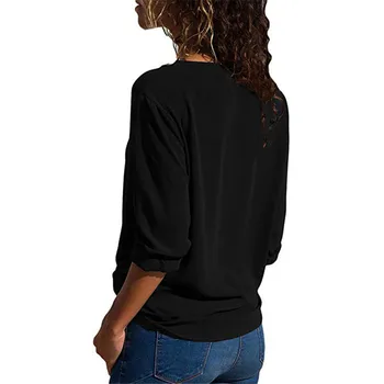 2020 V Vratu Trdna Bluzo Ženske Long Sleeve Majica Fashion Čisti Delo Obrabe Vrh Elegantne Dame Urad Bluzo Plus Velikost Priložnostne Blusa