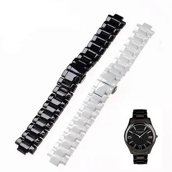 Ki se uporabljajo za Armani keramični watch 20mm23mm črna bela svetlo keramični trak ura model AR1424 AR1426 AR1421 AR1425 watchbands