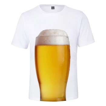 Harajuku 3D Pivo Dan Majica s kratkimi rokavi Moški Ženske Priložnostne Tiskanja Kratek Rokav Poletne Majice Plus Velikost Moške Črne Vrhovi