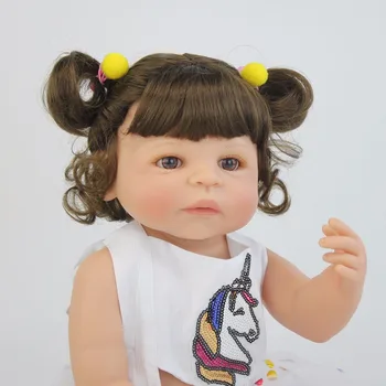 55 cm Polni Silikona Vinil Prerojeni Baby Doll Veren Princesa Novorojenčka Bebe Živ Otrok Rojstni Dekleta Igrajo Hiša Kopanje Igrača