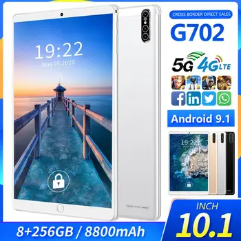 2020 Vroče Prodaja Globalna Različica G702 Tablet PC 10.1 Palčni 4G Telefonski Klic, 8GB RAM-a, 256GB Jedro Octa ROM Android 9.1 8800mAh WiFi, GPS