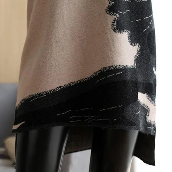 2020 Ženske, Jeseni, Pozimi, Tiskanje A-Linija Obleke Moda Priložnostne Long Sleeve Majica Obleko Japonski Korejski Slog Puloverju Vestido