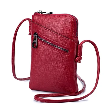 Pravega usnja mobilni telefon vrečko denarnica ženska messenger bag mini torba 2020 vse nove tekmo usnje navpično ženska torba