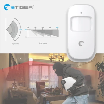 Etiger S4 Plus Brezžični Vrat Senzor, WiFi/GSM Alarmni Sistemi z na Prostem Sončne Sireno in na Prostem WiFi Kamera Wrok Z Tuya