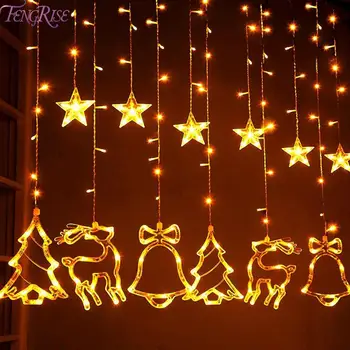 Zavese Pravljice Niz Luči LED Božično Dekoracijo Za Dom Garland Božič Luči Božično Drevo Decor 2020 Navidad Ornament Darilo
