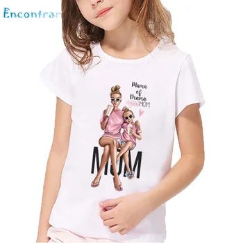 Super Mama in Hči Princesa Tiskanja Otroci T shirt Otrok Modi Mamica je Ljubezen Oblačila Fantje/Dekleta Poletje Baby T-shirt,oHKP5281