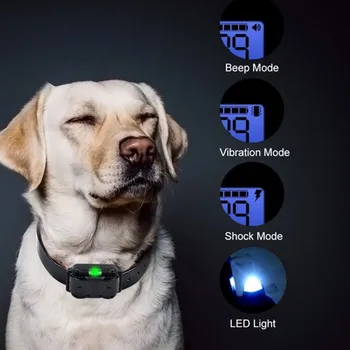 Električni daljinsko Pes Usposabljanja Ovratnik Nepremočljiva Polnilna LCD-Zaslon za Vse Velikosti pisk Blaženje Vibracij načinu 40%popusta