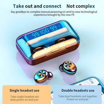 Touch Kontrole Brezžična tehnologija bluetooth 5.0 slušalke vodoodporna Led Digitalni Zaslon Čepkov Šport Čepkov Microphoe za pametni telefon