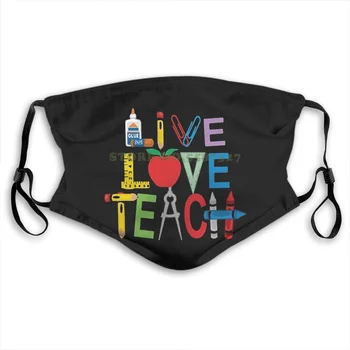 Maska Živo Ljubezen Poučevanje Smešno Vrtec Učitelj Moda Proti Prahu S Filter Za Moške, Za Ženske, Otroci Dekle, Fant Teens Maske