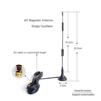Visok Dobiček Wifi Antene GSM LTE En Oscilator Magnetni 4G Antena za RG174 kabel 3 m napajalni SMA moški pin priključek 1PCS