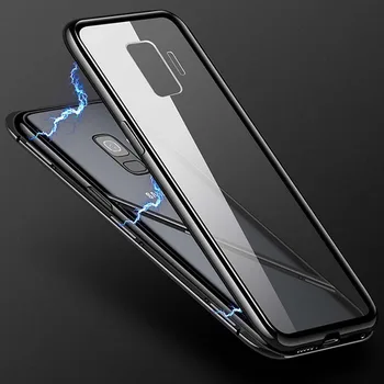 Kovinski Magnetno Ohišje Za Samsung Galaxy Note 20 Ultra Lite 9 8 10 Pro Lite A20 A30 M30S A50 A71 A70 Kaljenega Stekla, Pokrov Magneta