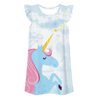 Dekleta Obleke Najstniških Unicorn Princess Oblačenja Za Dekleta 2021 Poletje Risanka Otroci Obleko Za Deklice 6 8 10 12 Let