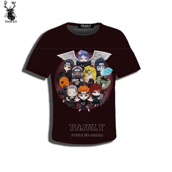 YOJULY 3D Tiskanja Otrok Anime Naruto Sakura Akatsuki Jiraiya Sai Otroci Tshirt Poletje T-shirt Fant Dekle Vrhovi Ulične C81