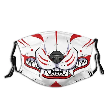 Kitsune Grin Fox, ki Niso za Enkratno uporabo Usta, Obraz Maske z filtri Windproof Dustproof Držalo zaščitni Pokrov Respirator za Odrasle