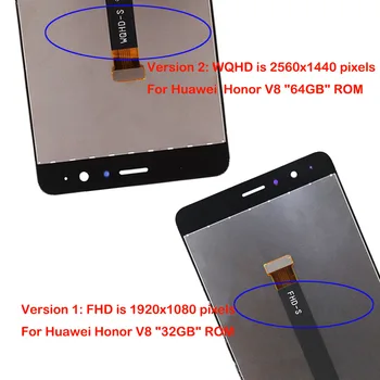 Za Huawei Honor V8 KNT-AL20 KNT-UL10 KNT-AL10 KNT-TL00 KNT-TL10 LCD-Zaslon, Zaslon na Dotik, Računalnike Skupščine Nadomestni deli