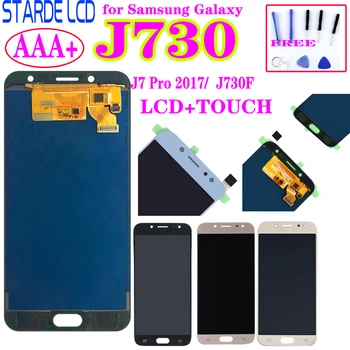Preizkušeno za Samsung Galaxy J7 Pro 2017 J730 J730F LCD-Zaslon in Zaslon na Dotik, Računalnike Skupščine Črno Zlato J7 2017 J730 LCD