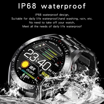 LIGE Luksuznih Športnih Pametno Gledati Moške IP68 Vodotesen Fitnes Watch Primerna za Android ios Telefon Nova Jekla Pasu Moški Gledajo Smart