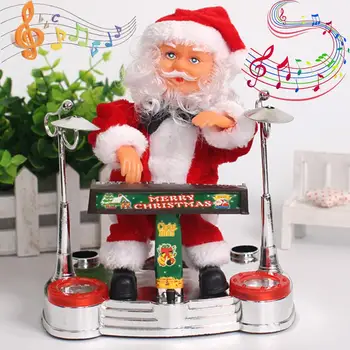Božični Okraski za Dom, Igranje Na Klavir, Saksofon in Tolkala Plišastih Električni Santa Claus Novo Leto otroške Igrače Darila