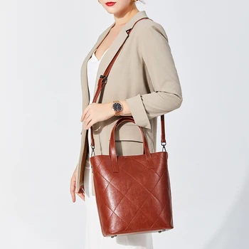 Big bag ženska torba vezene torbici nova moda, velike zmogljivosti, torba preprost blagovne znamke tote vrečko olje, vosek usnje dame vrečko