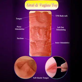 Meselo Vagina Sex & Oralnim Seksom Moški Masturbator Spolnih Igrač Za Moške Pravi Muco Silikonski Vagina Odraslih Izdelek Penis Trener Erotične Igrače