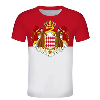 Monako t shirt meri Evropi državi zastave, grb Monaco FC nogomet, dirke t shirt potovanja, trgovina s Spominki, Darila Šport oblačila