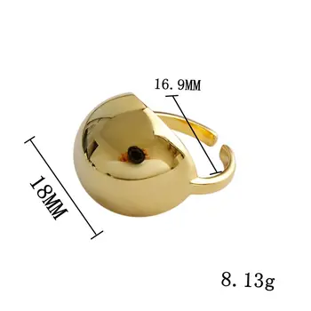 Silvology 925 Sterling Srebro Velik Krog Žogo Obroči Sijajni Ukrivljene Površine Minimalističen Obroči za Ženske Srebrni Modni Nakit