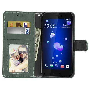 Flip Usnjena torbica Za HTC U11Case Luksuzni Denarnice Kritje Za htc U11 Coque S Nosilec za Telefon, Denarnico, telefon Primerih Večfunkcijsko