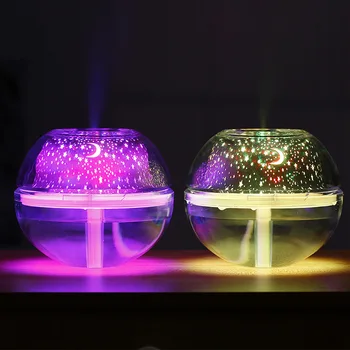 Novost LED Rotating Star Projektor Difuzor, ki v Svetlobi Lune eterično olje aromaterapia Vrtenja Vlažilnik Za Otroke Baby