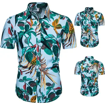 Mens Priložnostne Hawaiian Majica 2020 Poletje Kratek Rokav Tiskane Majice za Moške Ulične Obleka, Srajca Homme