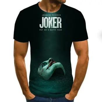 2020 3D Tiskanih Majica s kratkimi rokavi Moški Joker Obraz Priložnostne O-vratu Moški Tshirt Klovn, Kratek Rokav zabavne Majice 2020 Poletje Tee Majica Homme