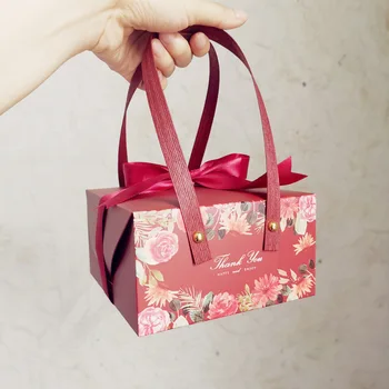 Poročna Darila za Goste torto škatle in embalažo cvet polje s prenosnimi Poročno Dekoracijo Pogodbenice Prednost darilni embalaži embalaža