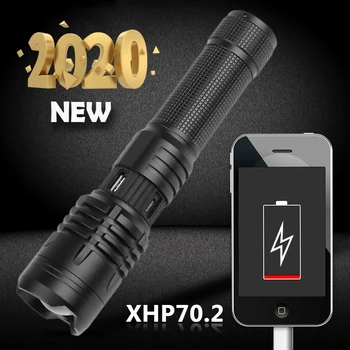2020 novo Xhp70.2 Led Svetilka 26650 Baklo Luči Ultra Svetla Luč Za Kampiranje Za Polnjenje Prenosnih Zoom Baklo Moči Banke