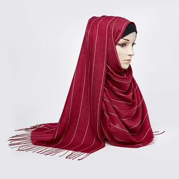 2019 pozimi topel šal za ženske foulard femme rese kašmir pashmina ženske šali ženski prugasta muslimanskih headscarf hijabs